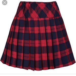 NWOT Urban Coco Navy and Red Plaid Pleated Skirt